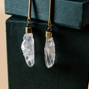 Boucles d'oreilles Pendantes - Quartz blanc
